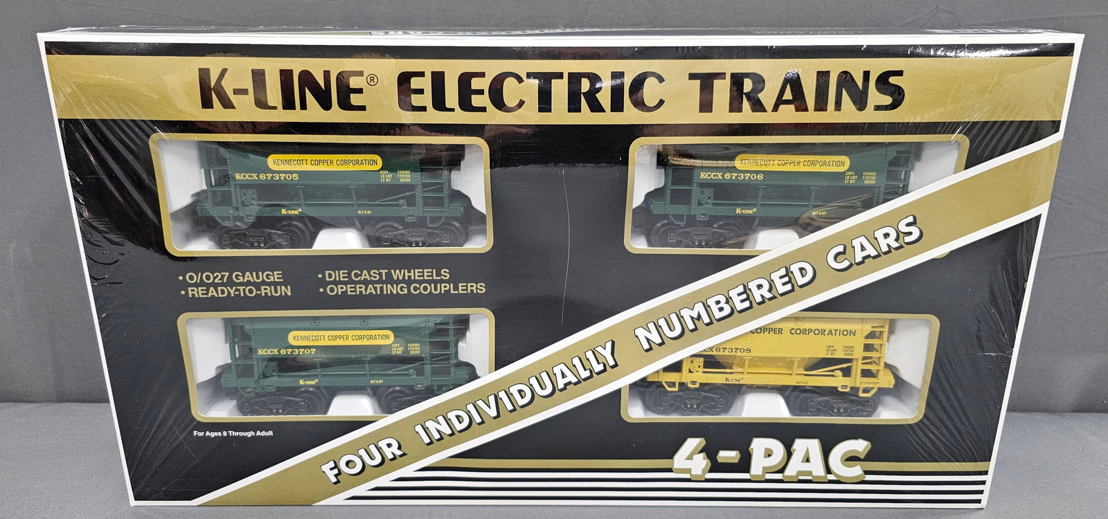 K-LineKennecott Copper Corporation 4-Pack (NIB) K-Line, K6737A2 O Scale K-Line Kennecott Copper (1 of 3)