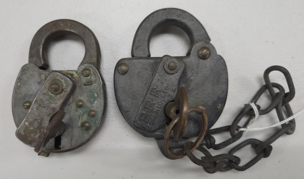 "PRR"  Pennsylvania Railroad Lock W/Key Lot of 2 (1 of 3)