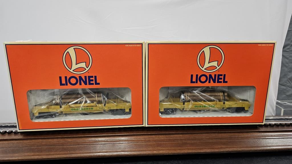 LIONEL BUREAU OF LAND MANAGEMENT LOT OF 2 (NIB): LIONEL BUREAU OF LAND MANAGEMENT OPERATING LOG CAR LOT OF 2 (NIB) BOTH ARE 6-16765 AND C-9.9