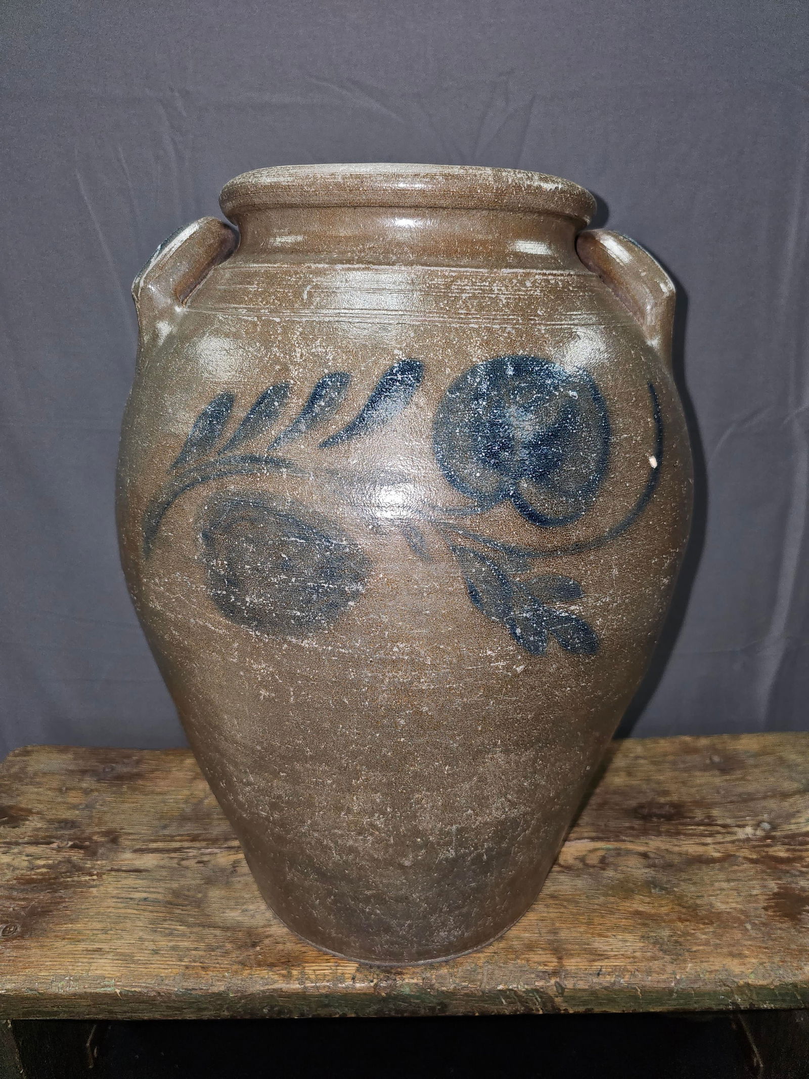 J.P. Schermerhorn VA Cobalt Decorated Stonewar Jar (1 of 4)