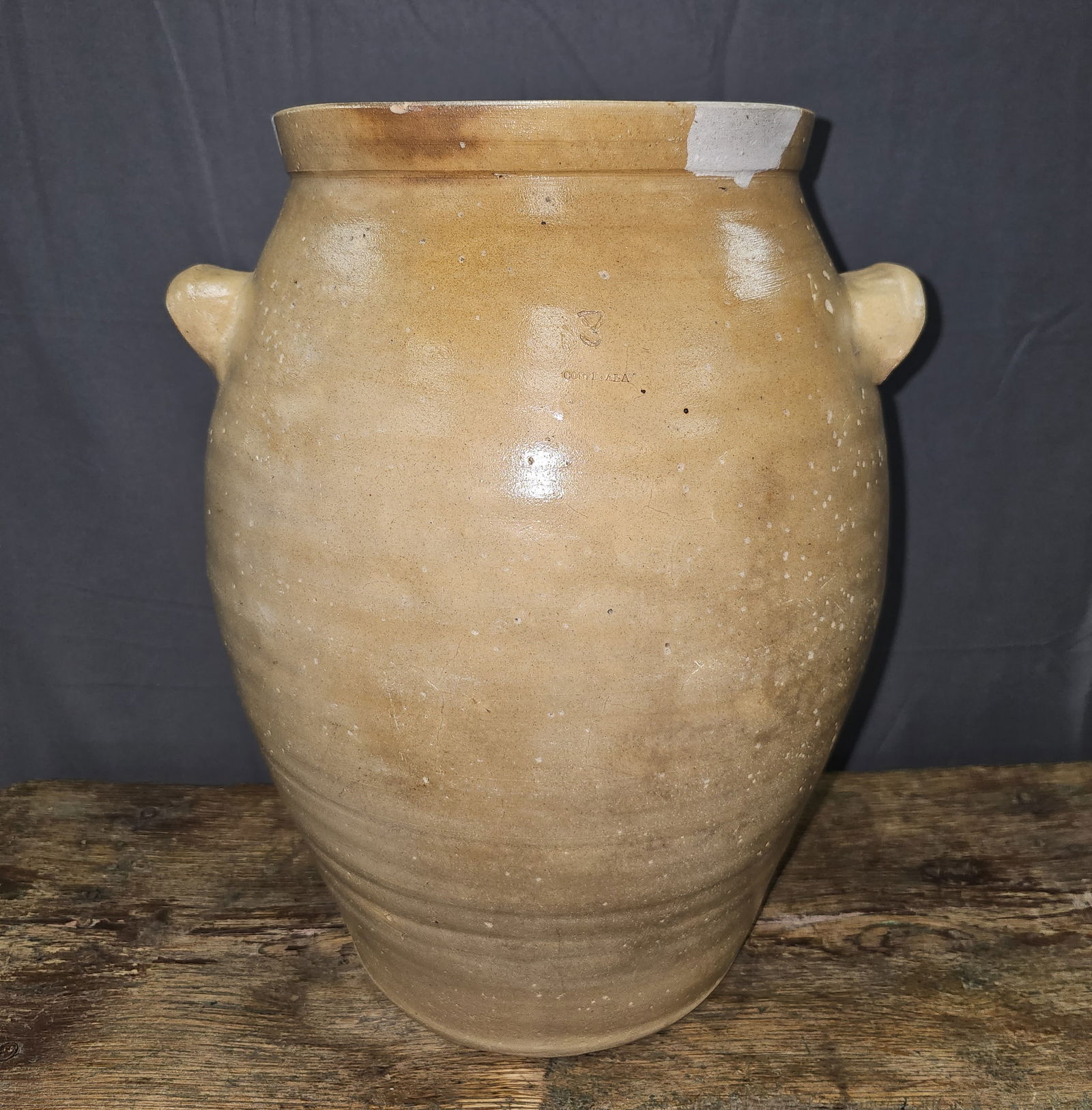 Significant Signed Coste, Baldwin Co. Alabama Jar: Significant Signed Francis LaCoste (Coste) (1815 France - 1880 Alabama), Baldwin County, Alabama Jar. Folks one of the most sought after examples from Baldwin County, Alabama. This fantastic signed ja