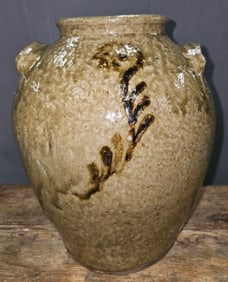 Fine Decorated Broken Stem Edgefield 1 1/2gal Jar