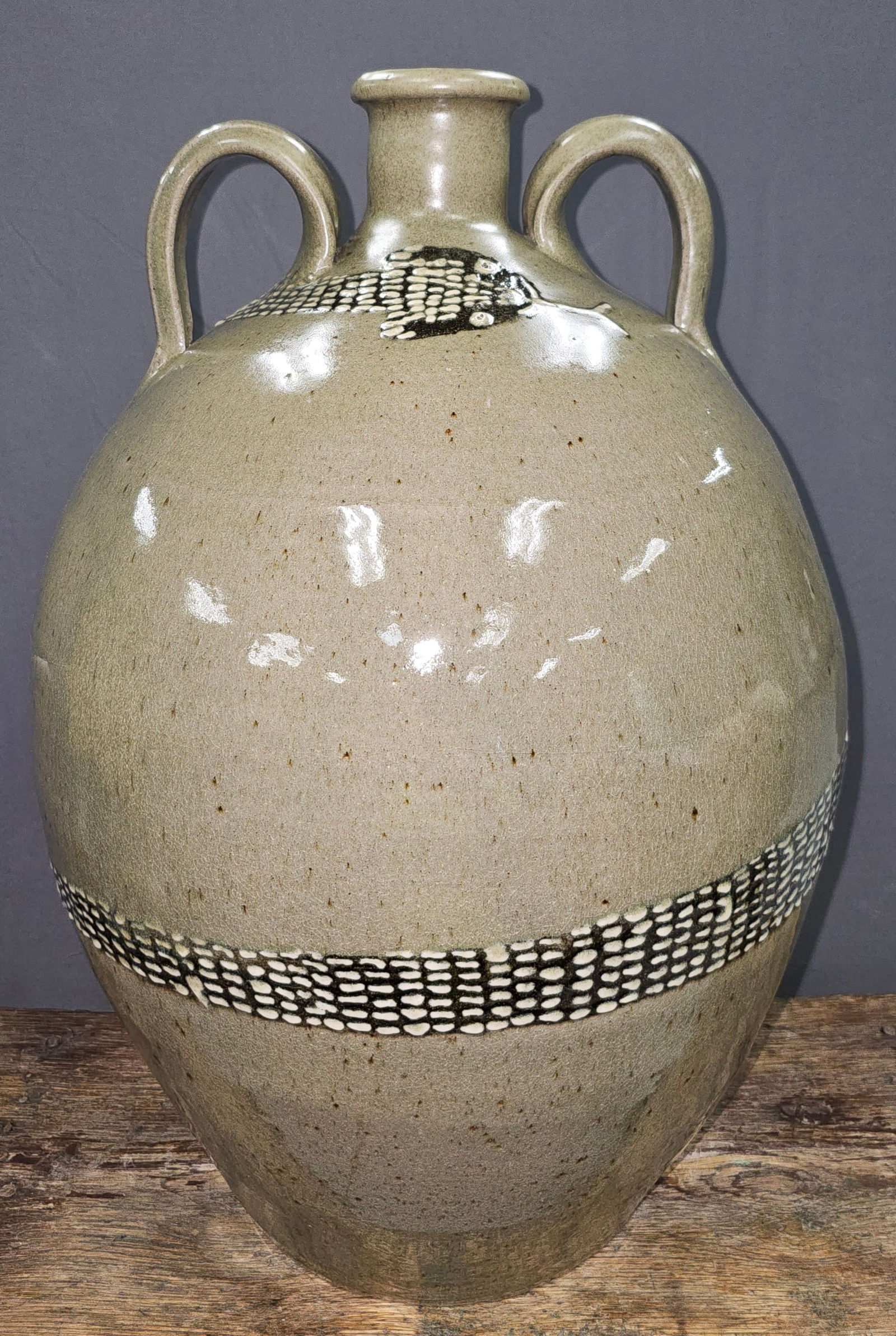 Ed Redman Edgefield SC Decorated Snake 8gal Jug (1 of 7)