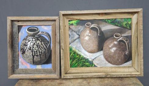 Painting of Crawford Co. Wash Becham & Piles Jug