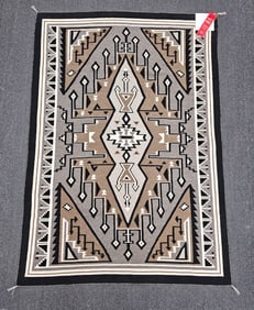 Fine Navajo Two Grey Hill Textile-Rug