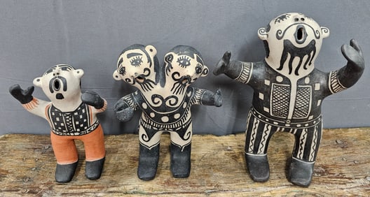 Inez Ortiz Cochiti Lot of 3 Ceramic Sculptures