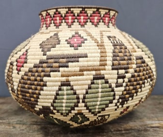 Wounan Indian Decorated Basket