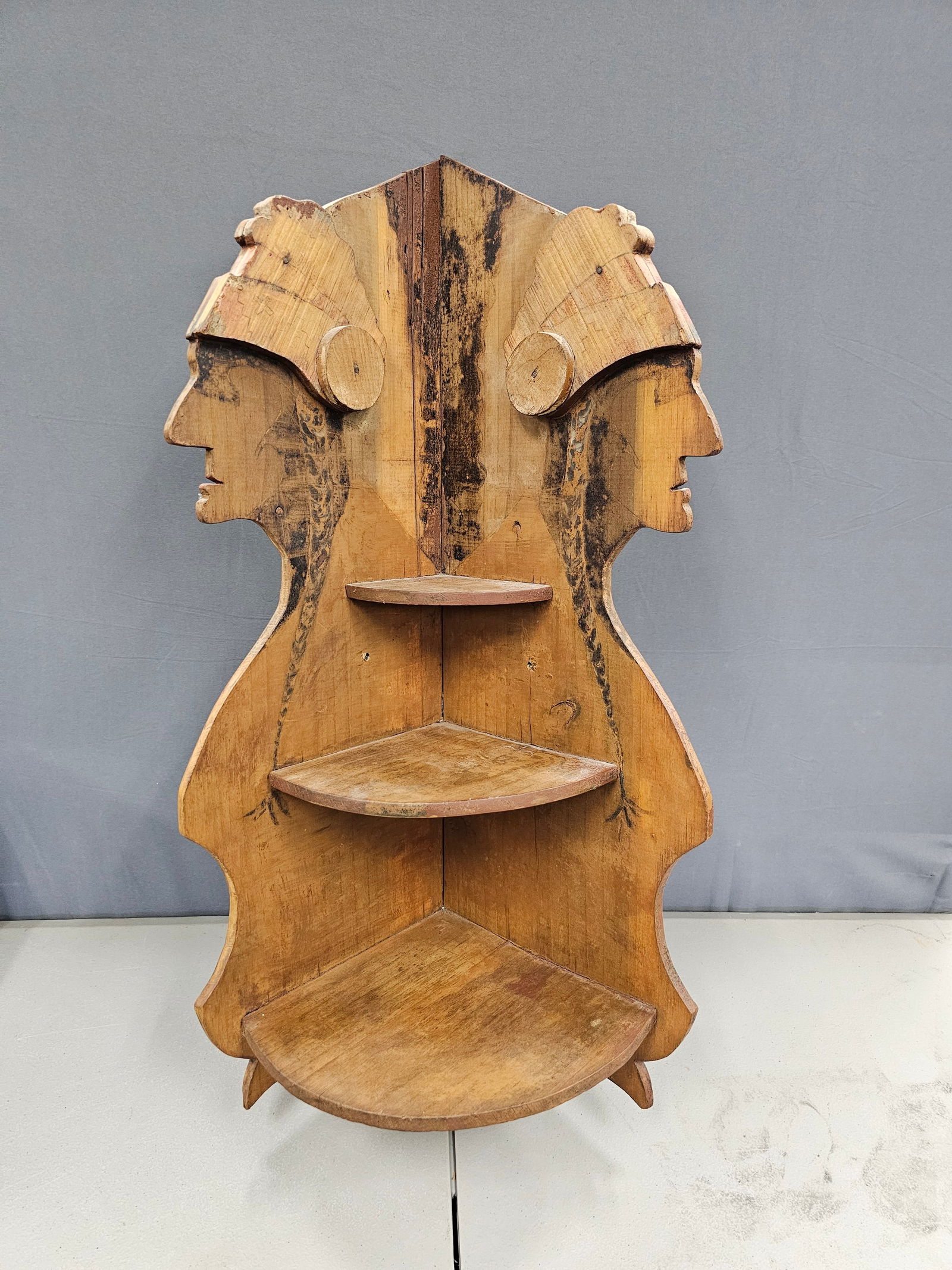 Rare Indian Chief Corner Display Shelf (1 of 5)