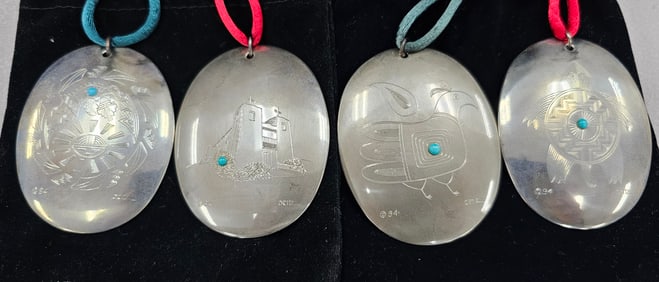 Ortiz Design Sterling Silver Pendant Lot of Four