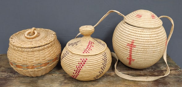 Native American Basket Lot of Three