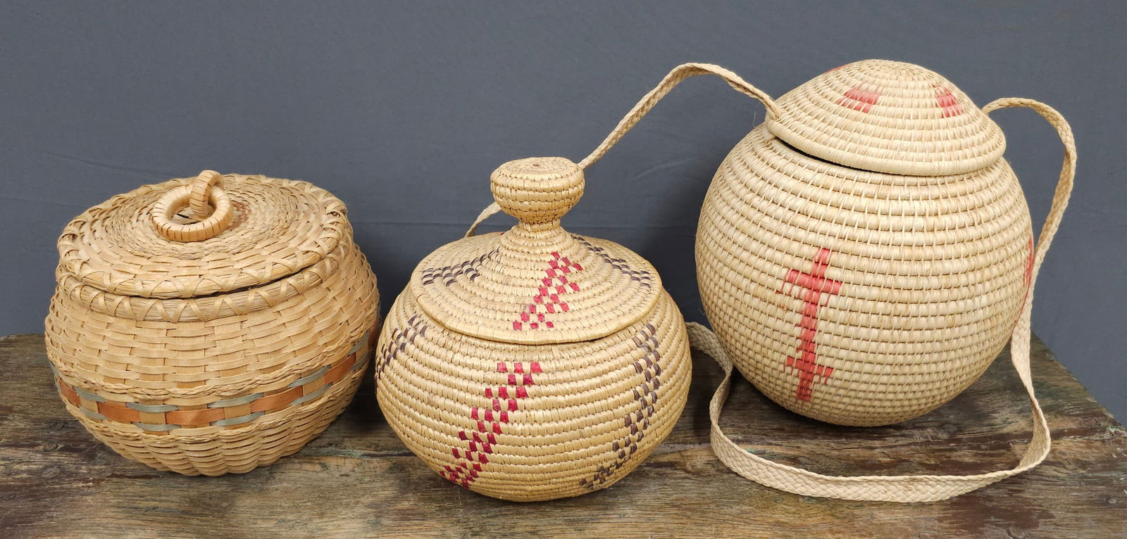 Native American Basket Lot of Three (1 of 2)