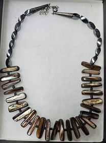 Sterling Fresh Water Pearl & Hematite Necklace