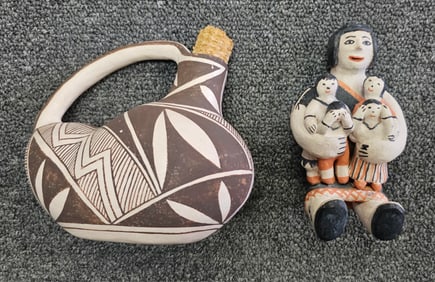 Fine Cochiti Storyteller & Drew Lewis Acoma Pottery Lot