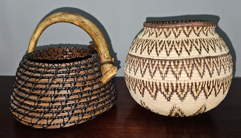 Wounaan Indian & Jan Hoogendoorn Pine Needle Basket Lot