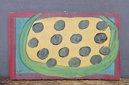 Fine Mose Tolliver Folk Art Melon Painting