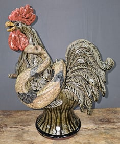 Dwayne Crocker Rooster & Rattlesnake Figural