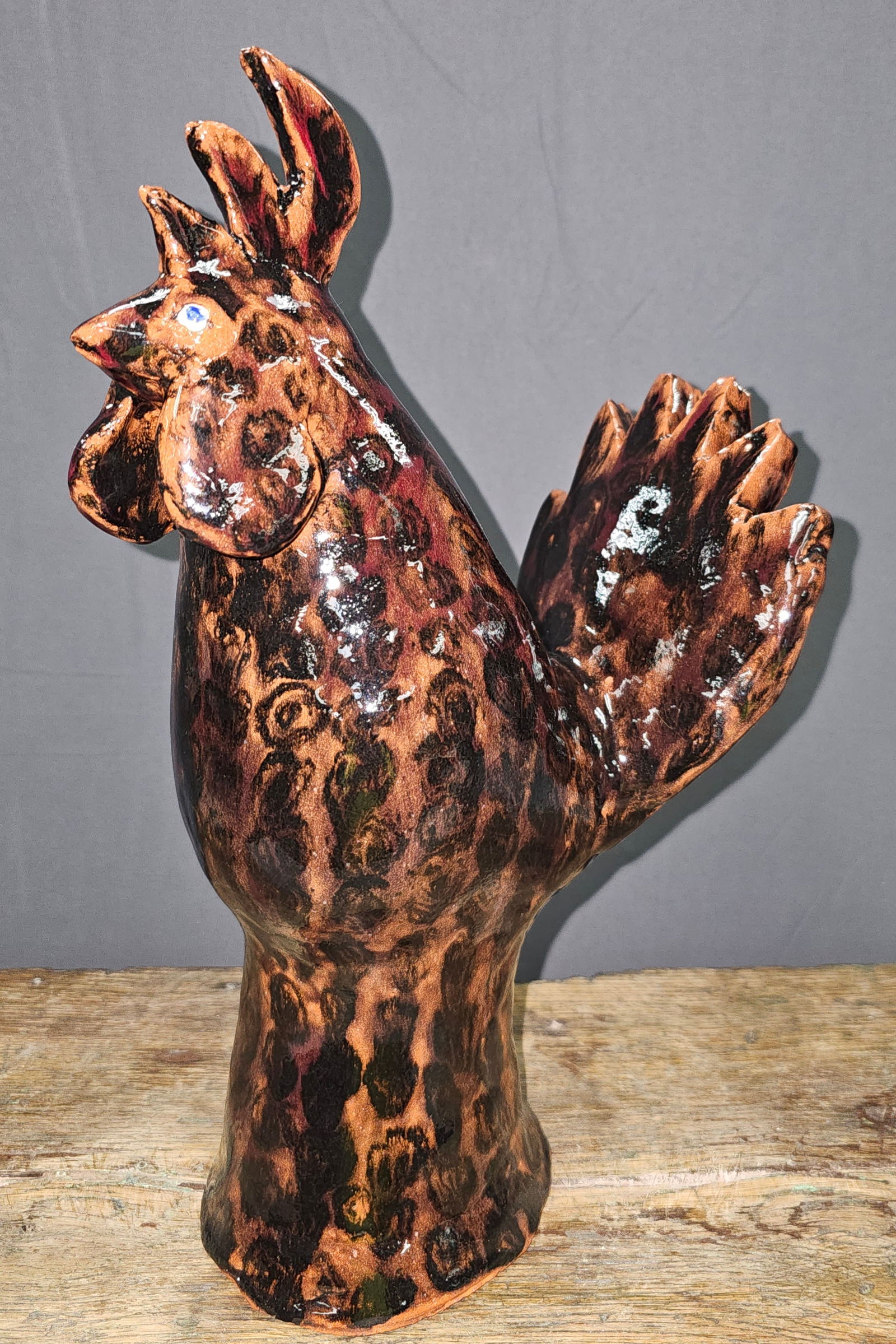 Larry Wilson Folk Pottery Rooster (1 of 3)