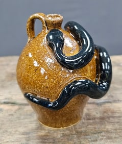 Fine Marvin Bailey Mini Black Snake Jug