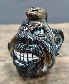 Dwayne Crocker Folk Pottery Mini Face Jug