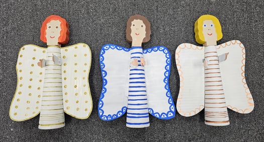 Tubby Brown Folk Art Spool Angel Lot