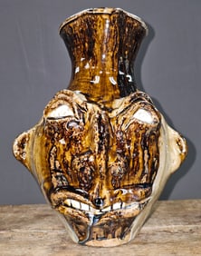 Stunning Tom Whitaker Edgefield Face Pitcher