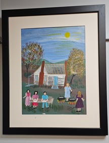 Outstanding Annie Wellborn Folk Art Painting