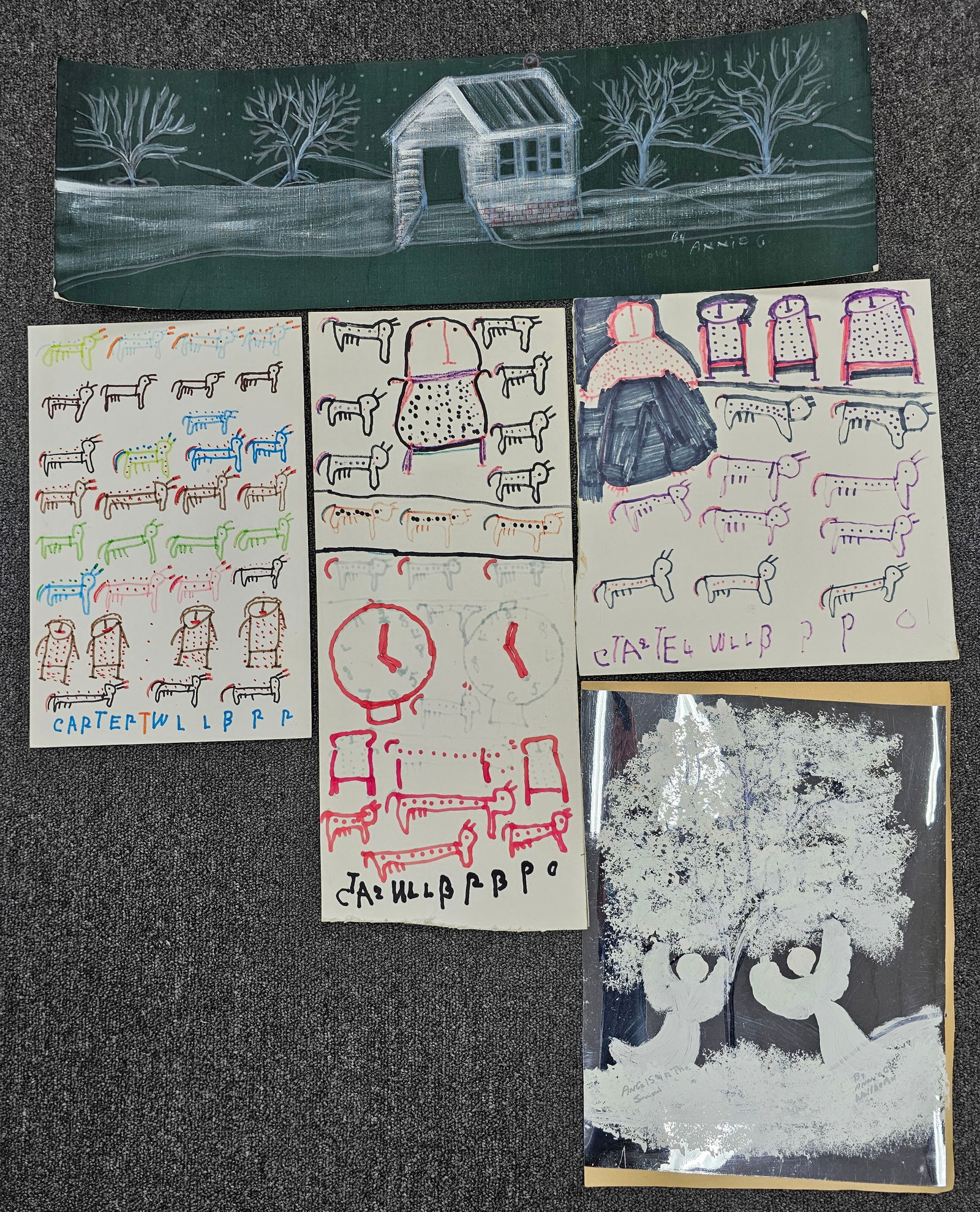 Carter Wellborn & Annie Wellborn Folk Art Lot (1 of 2)