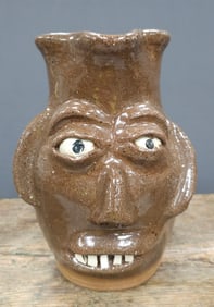 Rare Burlon Craig Decorated Face Pitcher