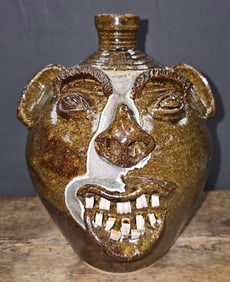 Charles Lisk Folk Pottery Face Jug
