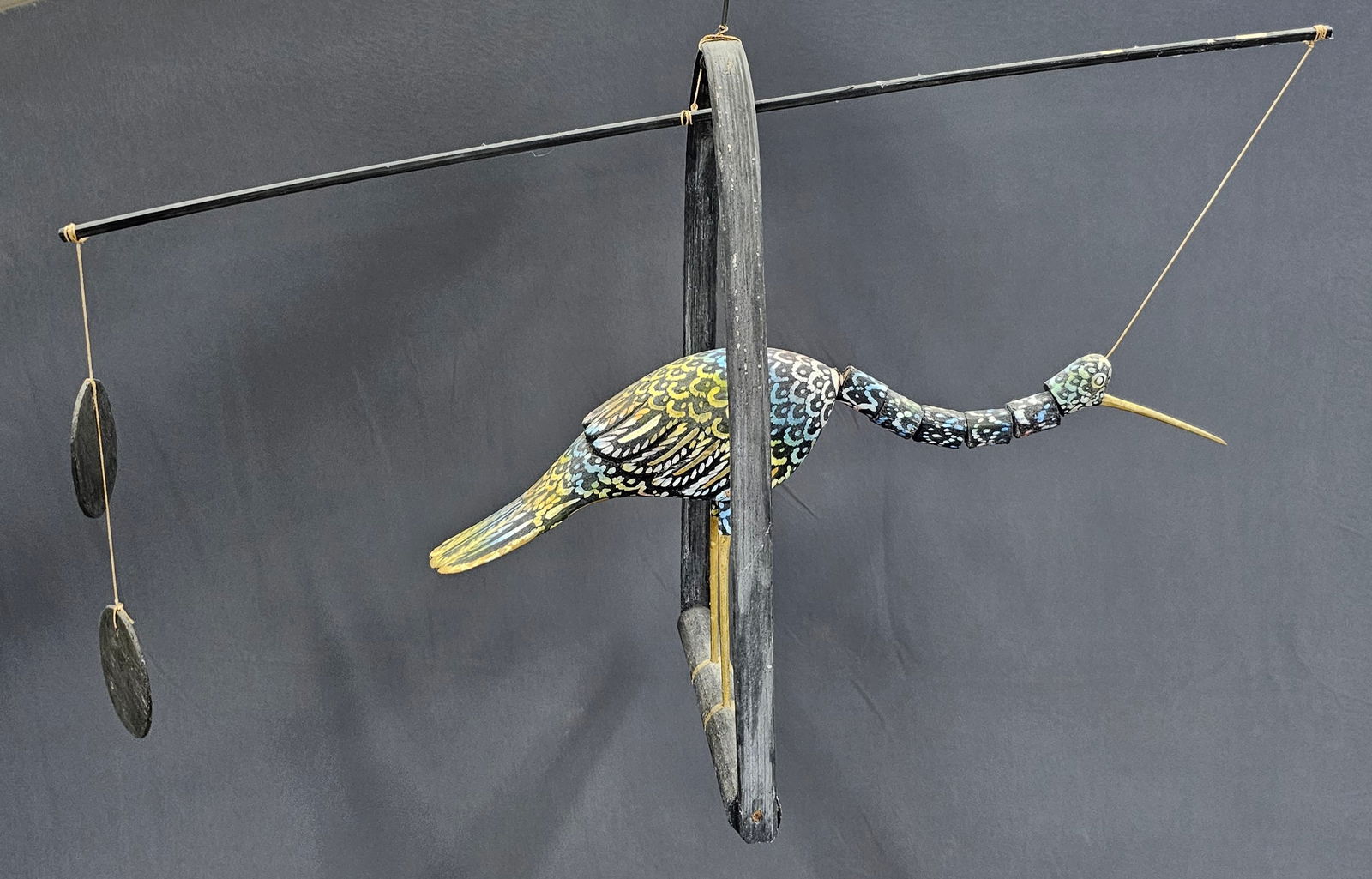 Ealy Folk Art Carved Stork Whirligig (1 of 8)