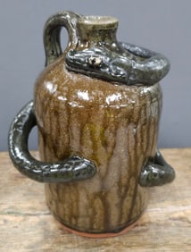 Rare Early Mike Hanning Snake Jug