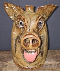 Marvin Bailey Southern Folk Pottery Pig Face Jug