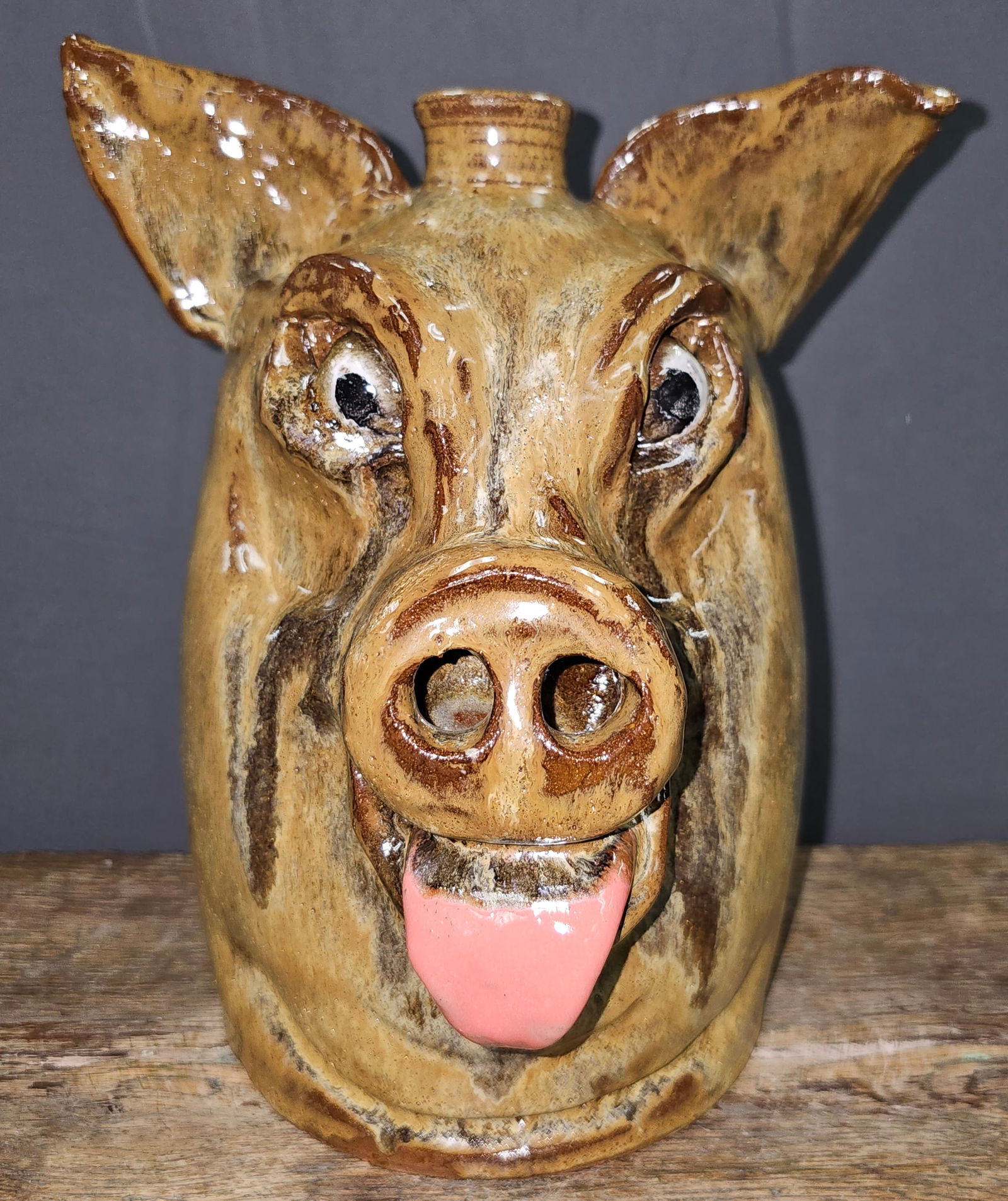 Marvin Bailey Southern Folk Pottery Pig Face Jug (1 of 4)