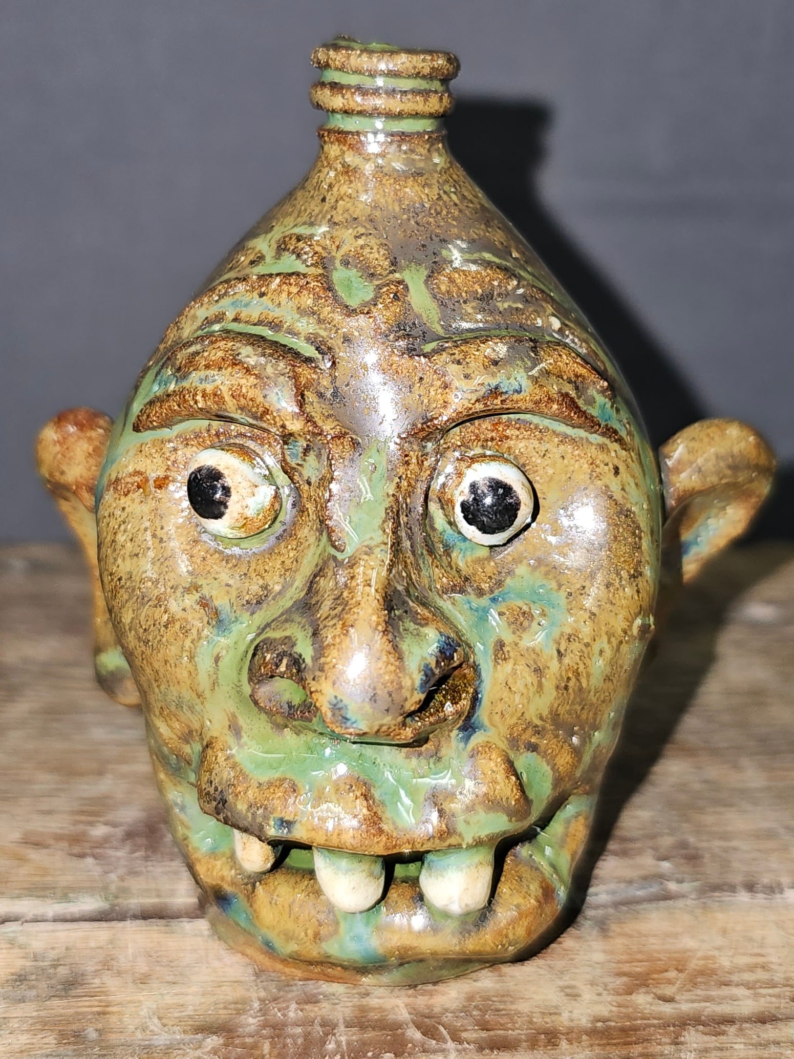 Early Marvin Bailey "Hillbilly" Mini Face Jug (1 of 2)