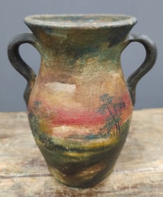 Early Decorated Maryland Hewell Vase M. Roark Artist