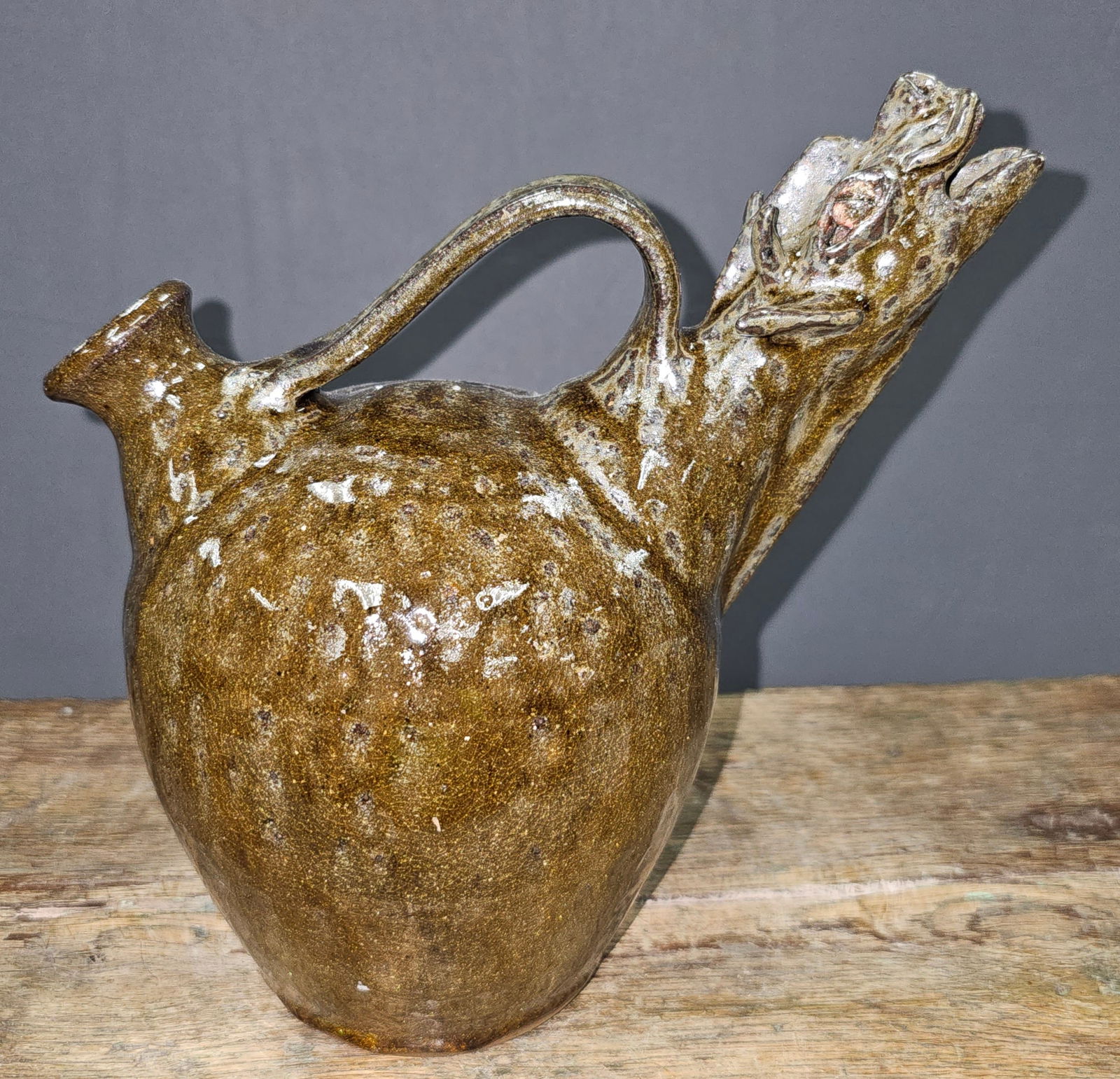 Rare Jack Maness Dragon Folk Pottery Monkey Jug (1 of 4)