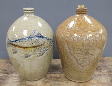 Fine Lot of Decorated Jugs Patton Pottery, SC