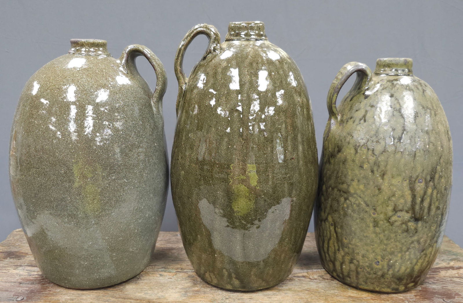 Matthew Hewell Folk Pottery Jug Lot of 3 (1 of 7)