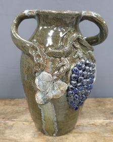 Grace Nell Hewell Grape Decorated Folk Pottery