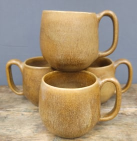 WJ "Bill" Gordy Coffee Mug Lot of 4 Mt. Gold Glaze