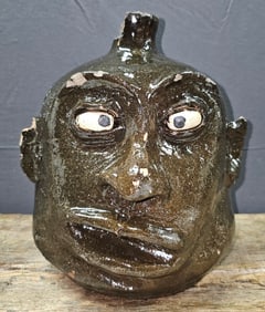 Early Period Lanier Meaders Cross Eyed Face Jug (No Teeth)