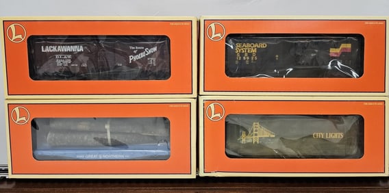 Lionel O Scale Boxcar Lot of 4 (NIB) C-10