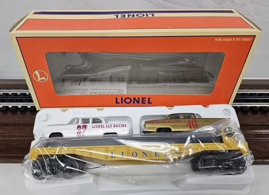 Lionel Circle L  Racing Flatcar W/Stockcars (NIB)