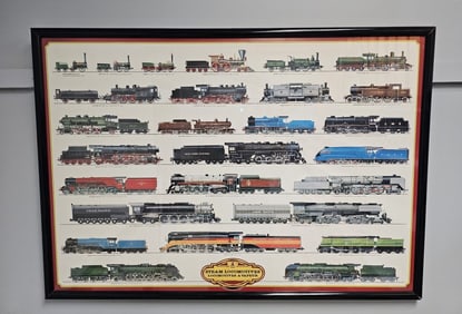 Framed Modern Locomotives Print