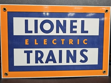 Lionel Eletric Trains Porcelain Sign