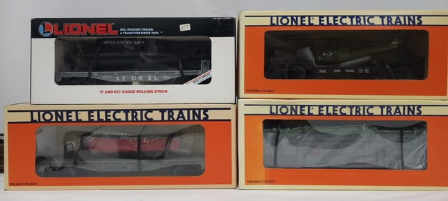 Lionel Flatcar and Missile Car Lot of Four (NIB)