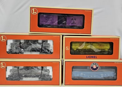 Lionel Tankcar, Boxcar and Gondola Lot of 5 (NIB)
