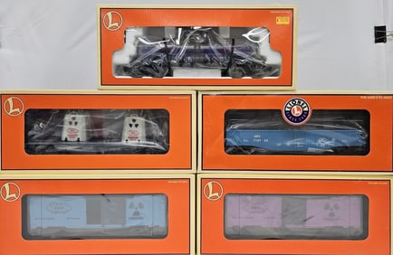 Lionel Flatcar,Tankcar,Boxcar,Gondola Lot of 5 NIB