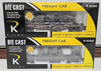 K-Line Die Cast Operating Log Dump Car Lot 2 (NIB)