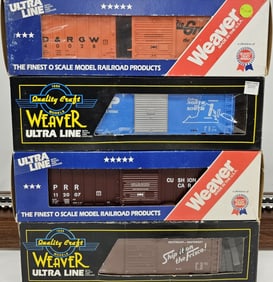 Weaver Boxcar Lot of Four